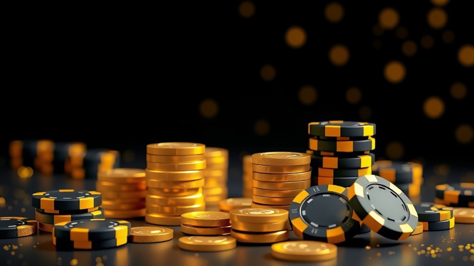 CT999 fishing games with gold chips and cyan rim light on a dark casino floor