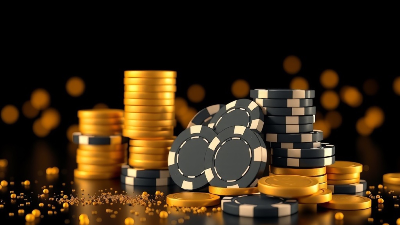 CT999 slot games with gold chips and cyan rim light on a dark casino floor